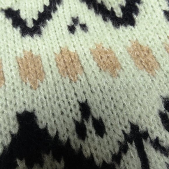 Anthropologie Turtleneck Tunic Sweater Fair Isle Mint Green - Small - Picture 9 of 9